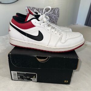 Nike Air Jordan White and Red Sneakers gently worn